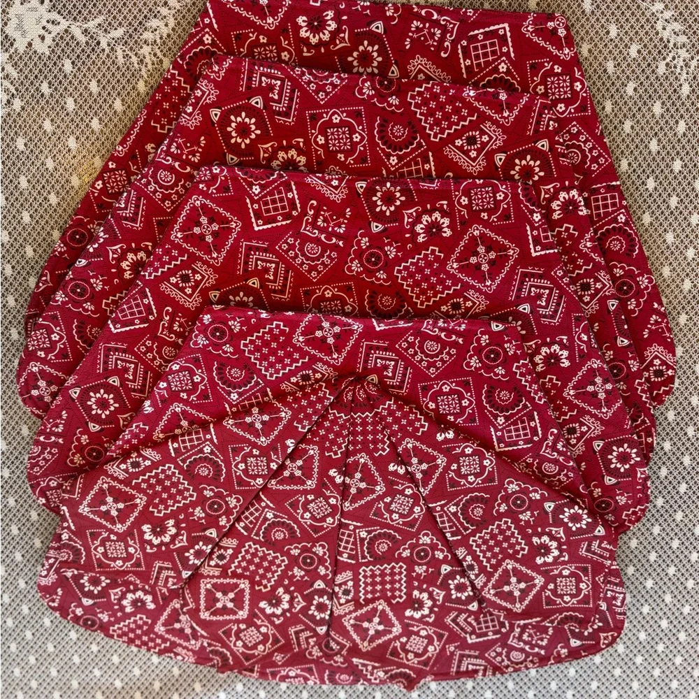 Red Bandana Print Placemats With Matching Napkins Set of 4